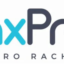 Logo biura rachunkowego TaxProfesja z symbolem tarczy i ptaszka w kolorze turkusowym i napisem BIURO RACHUNKOWE pod spodem.