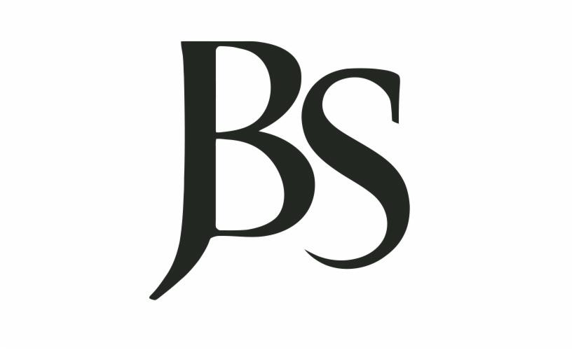 Logo firmy z inicjałami BS w eleganckiej, czarnej czcionce na białym tle.