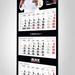 Projekt kalendarza trójdzielnego na zlecenie marki BLACK