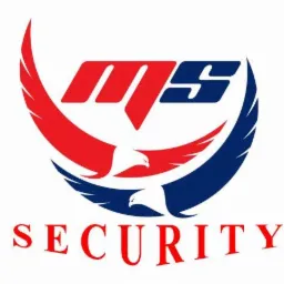 Logo firmy z czerwonym napisem 'SECURITY' pod stylizowanym symbolem orłów w kolorach czerwonym i granatowym, tworzących półokrąg.