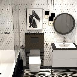 Elegancka łazienka w czerni i marmurze