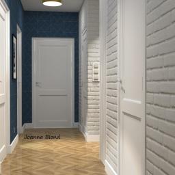 Gdynia - korytarz w białej cegle i eleganckiej tapecie