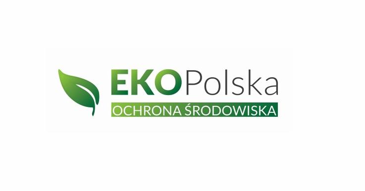 Logo firmy EKO Polska z zielonym listkiem i napisem OCHRONA ŚRODOWISKA na zielonym pasku.