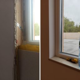 Zabudowa okna + montaż parapetu 