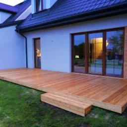 Własne realizacje - taras drewniany modrzew syberyjski olej bezbarwny