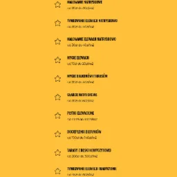 Grafika przedstawia listę usług budowlanych i remontowych z cennikiem, takich jak malowanie elewacji natryskowo i tradycyjnie, tynkowanie elewacji natryskowo i tradycyjnie, mycie elewacji...