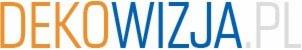 Logo firmy Dekowizja.pl z nazwą w kolorach pomarańczowym i niebieskim.