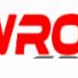 Czerwone logo 'NAWROCKI' z szarymi cieniami pod literami na białym tle.