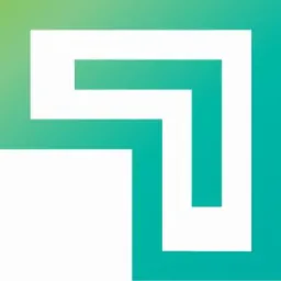 Stylizowany, biały labirynt na tle gradientu od jasnozielonego do turkusowego.