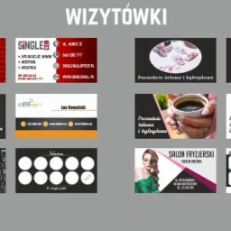 Kompilacja różnorodnych projektów wizytówek, prezentujących style dla firm IT, salonów kosmetycznych i fryzjerskich, z uwzględnieniem detali kontaktowych i graficznych.