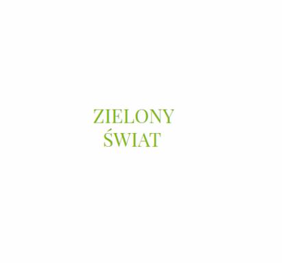 Logo firmy 'Zielony Świat' w odcieniach zieleni.