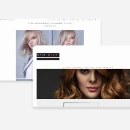 Prezentacja responsywnej strony internetowej salonu fryzjerskiego Hair Room Jadwiga Bugaj z galerią zdjęć modelek przed i po stylizacji włosów.