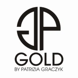 Logo firmy odzieżowej GOLD by Patrizia Graczyk, z inicjałami GP wpisanymi w okrąg.