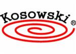 Logo firmy Kosowski z czerwonym spiralnym symbolem na białym tle.