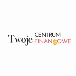 Logo firmy: 'Twoje Centrum Finansowe', z symbolem dolara w kolorze złotym.