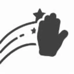 Stylizowana ikona dłoni usuwającej smugę z gwiazdkami, symbol czystości.