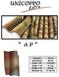 'Włoska Dachówka Ceramiczna Mnich Mniszka - UniCoppo Extra AP'
