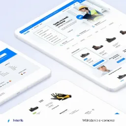 Prezentacja responsywnego sklepu internetowego na tabletach, widok z g&oacute;ry, z detalami interfejsu użytkownika i elementami graficznymi oferty.