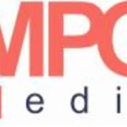 Logo MPG Media z pomarańczowym napisem MPG i niebieskim kwadratem z małą literą m przed napisem media w kolorze niebieskim.