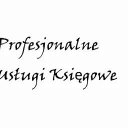 Czarny, ozdobny napis 'Profesjonalne usługi Księgowe' na białym tle.