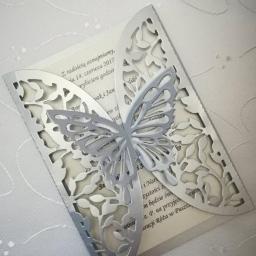 Zaproszenie ażurowy motyl