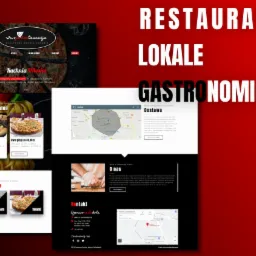 Zrzut ekranu strony internetowej restauracji włoskiej z Lublina, prezentujący ofertę specjalną pizzy, menu główne z pastą i sałatkami, mapę dostawy, informacje kontaktowe oraz sekcję 'O nas'...