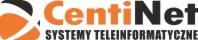 Logo firmy CentiNet z pomarańczowym akcentem graficznym i napisem 'SYSTEMY TELEINFORMATYCZNE' pod nazwą.