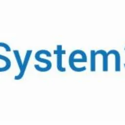 Niebieskie logo System3000 z abstrakcyjnym symbolem po lewej stronie, przypominającym stylizowaną literę S.