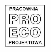 Czarno-białe logo Pracowni Projektowej PRO ECO w kwadratowej ramce.