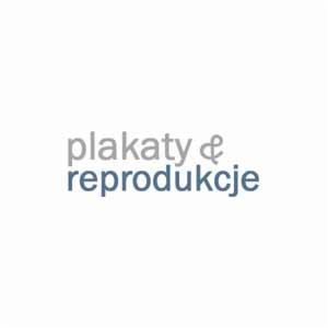 Niebieski napis 'plakaty & reprodukcje' na białym tle.