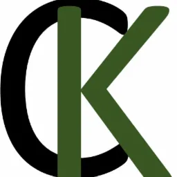 Logo firmy przedstawiające czarną literę C, zieloną literę K i zielony pionowy prostokąt tworzący część litery K, na białym tle z delikatnym cieniem.