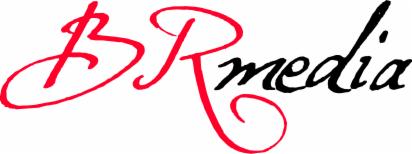 Logo firmy z napisem 'BRmedia' w stylizowanej czcionce, 'B' i 'R' w kolorze czerwonym, a 'media' w kolorze czarnym.