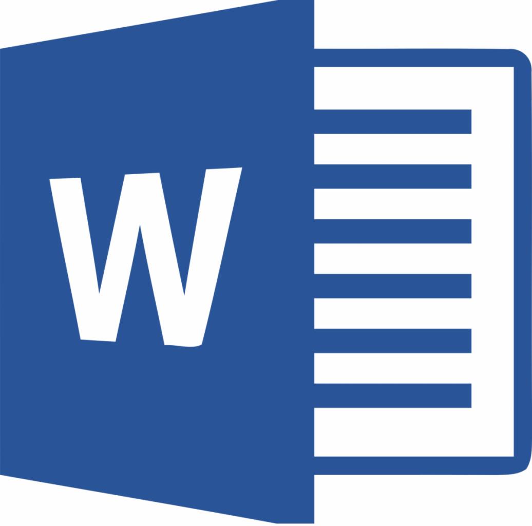 Niebieskie logo Microsoft Word z białą literą 'W' i symbolem dokumentu z poziomymi liniami.