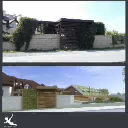 Projekt i realizacja altany hotelowej - widok od drogi.