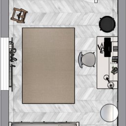 Pracownia Wizja Wnętrza Magdalena Spas - Rzut pokoju z aranżacją