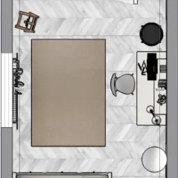 Rzut pokoju z aranżacją