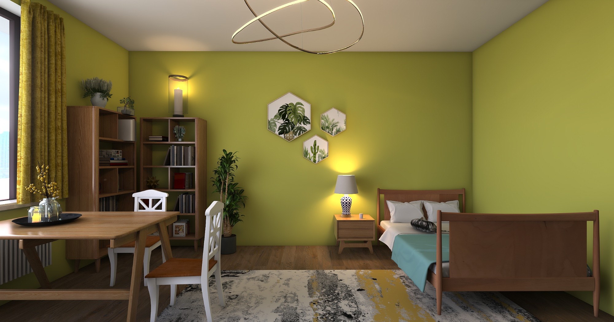 Projekt pokoju w kawalerce