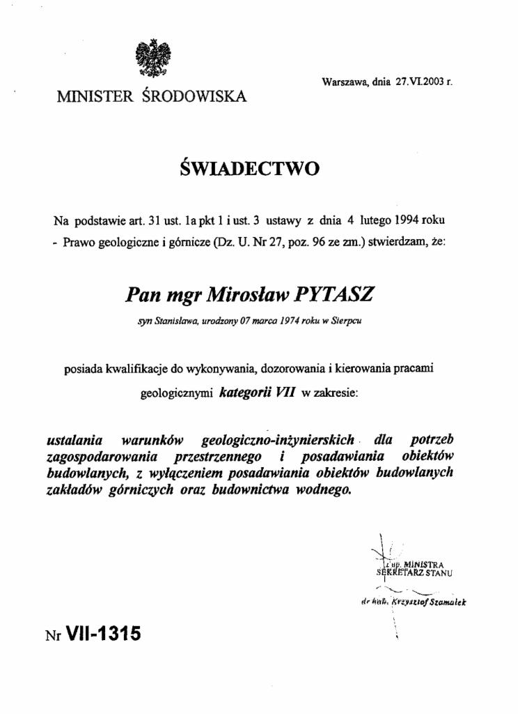 Uprawnienia geologiczne