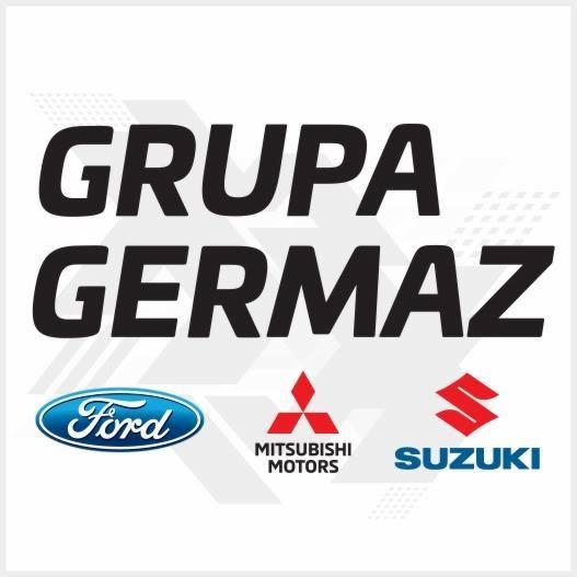 Logo Grupa Germaz z emblematami Ford, Mitsubishi Motors i Suzuki na białym tle.