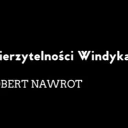 Czarno-biały tekst: 'Wierzytelności Windykacje ROBERT NAWROT' na ciemnym tle, stylizowany font.