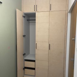 Łodyga - Szafa w zabudowie , wnetrze mdf, fronty sklejka