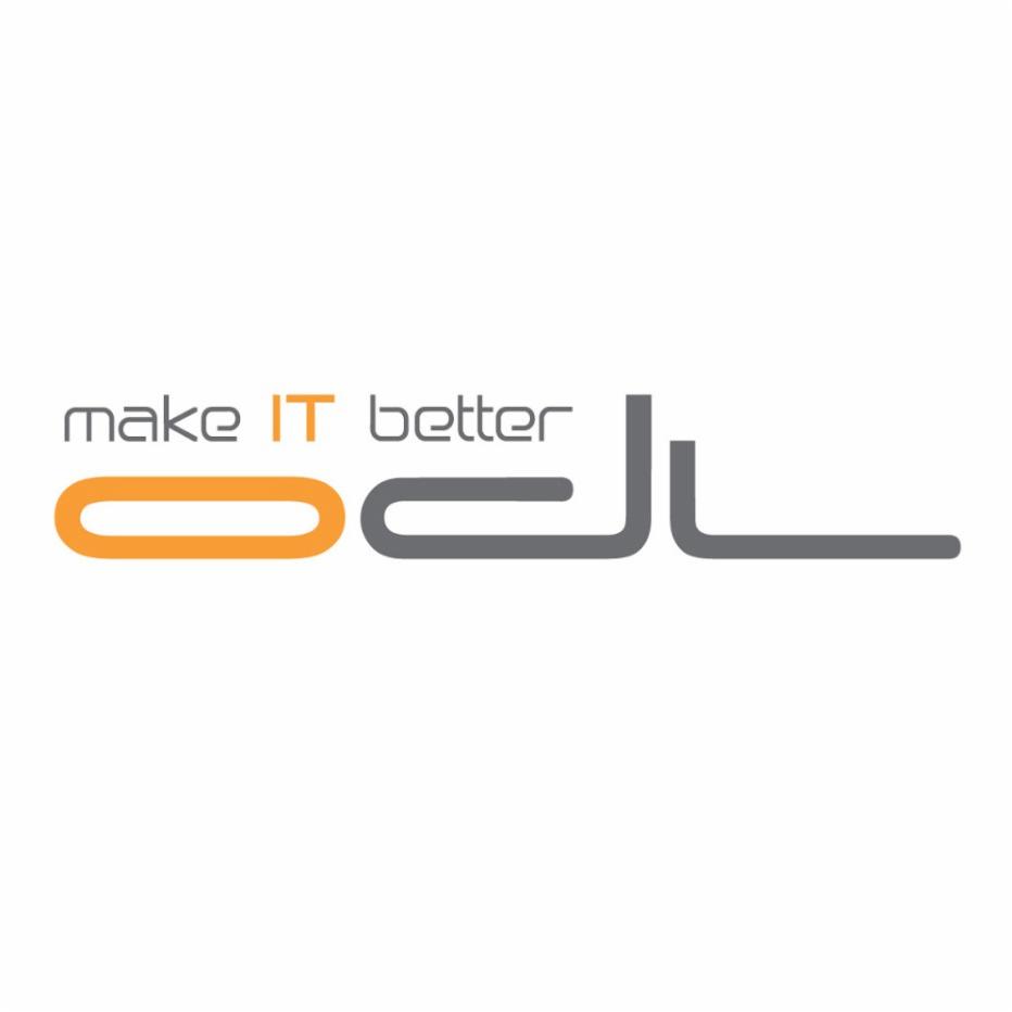 Logo firmy z napisem 'make IT better' i geometrycznym symbolem w kolorach pomarańczowym i szarym na białym tle.