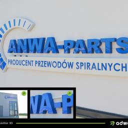 Wykonanie liter świetlnych 3D dla firmy Anwa-Parts