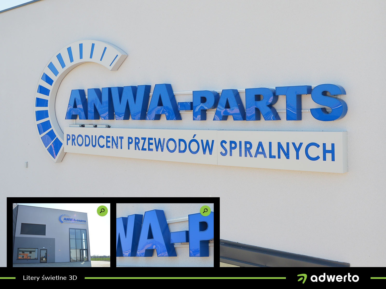 Wykonanie liter świetlnych 3D dla firmy Anwa-Parts