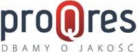 Logo firmy z napisem 'proQres' w kolorze granatowym i czerwonym, z hasłem 'DBAMY O JAKOŚĆ' poniżej.