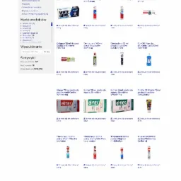 Oferta past do zębów różnych marek, w tym Blanx, Colgate, Elmex i Theramed, prezentowana na stronie sklepu internetowego z chemią gospodarczą.