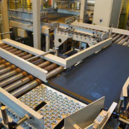 Przenośnik taśmowy i przenośniki rolkowe. Podzespoły paletyzatora do piwa