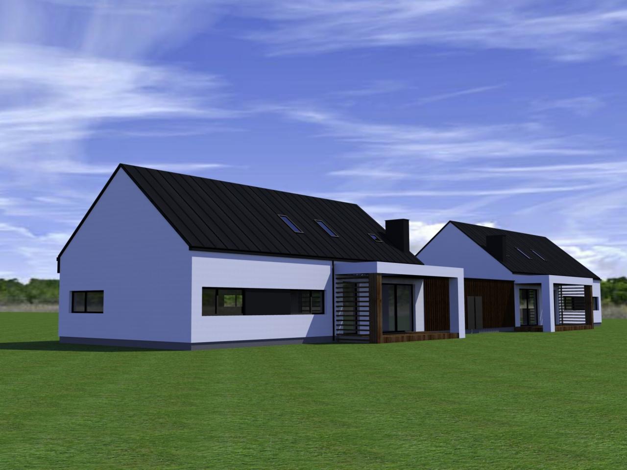 Projekt indywidualny budynku dwulokalowego - Warszawa Białołęka