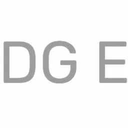 Logo firmy DG ENERGY z symbolem stylizowanego pioruna/skrzydła w kolorze żółtym i szarym napisem DG ENERGY po prawej stronie