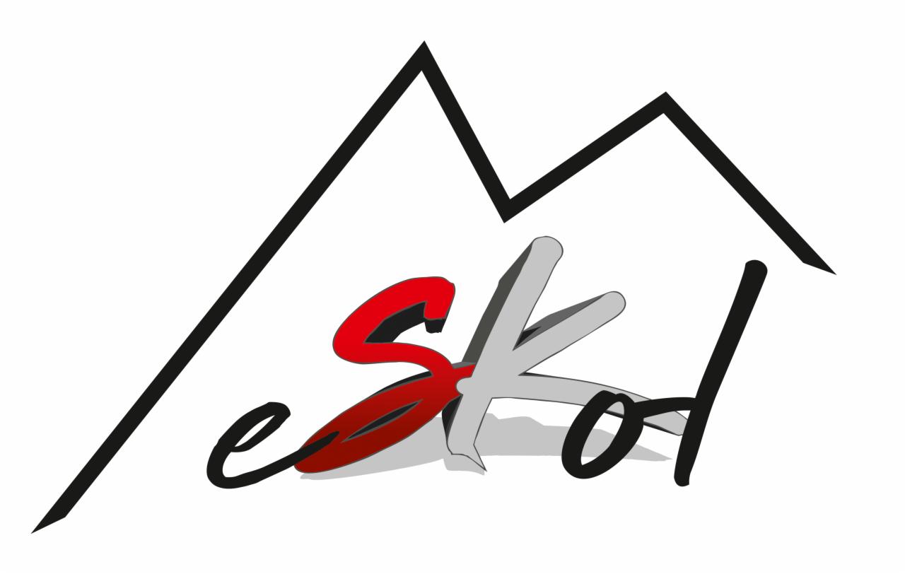 Logo firmy z napisem 'Skład' w stylizowanej czcionce, z czerwonym 'S' i szarym 'k', 'd', nad napisem schematyczny zarys dachu w kolorze czarnym.